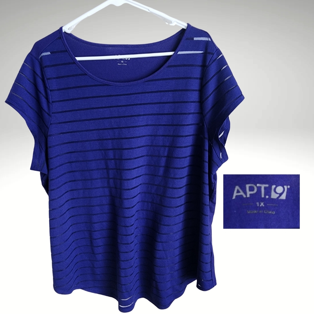 APT. 9 Women's Blue Striped Top